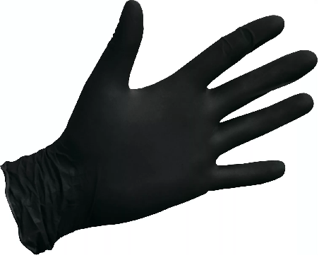 Фото перчатки нитриловые черные Basic medical Black pf