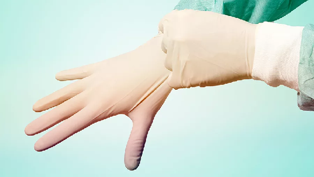 Фото перчаточный сок и надевание хирургической перчатки